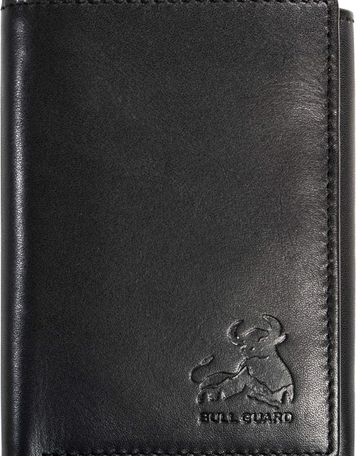 Load image into Gallery viewer, Genuine Nappa Leather Trifold Wallet for Men RFID and ID Window

