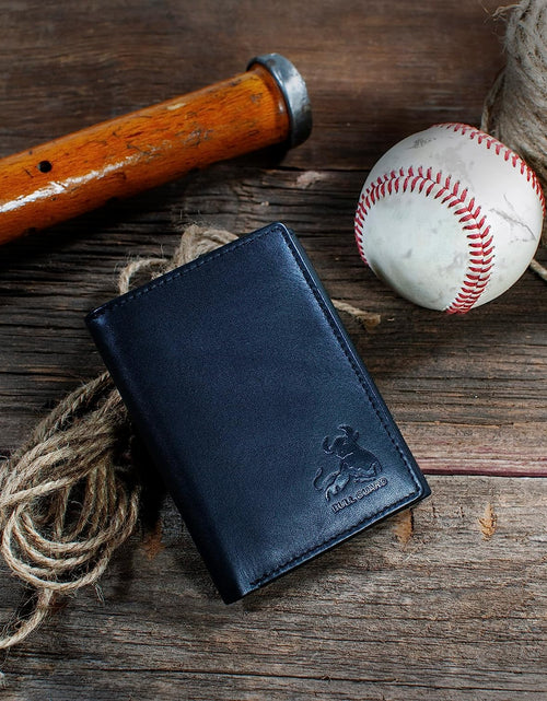 Load image into Gallery viewer, Genuine Nappa Leather Trifold Wallet for Men RFID and ID Window
